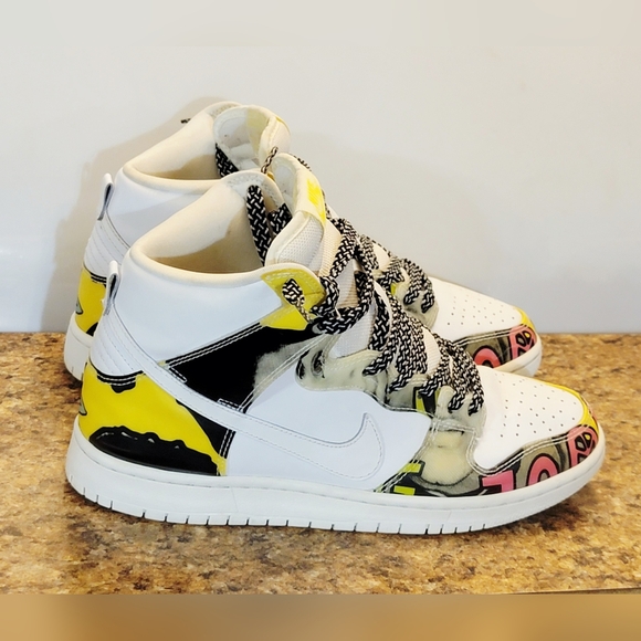 Nike Dunk High Premium SB QS 'De La Soul' 748751-177 Size 9 Mens White/Firefly - Picture 2 of 8